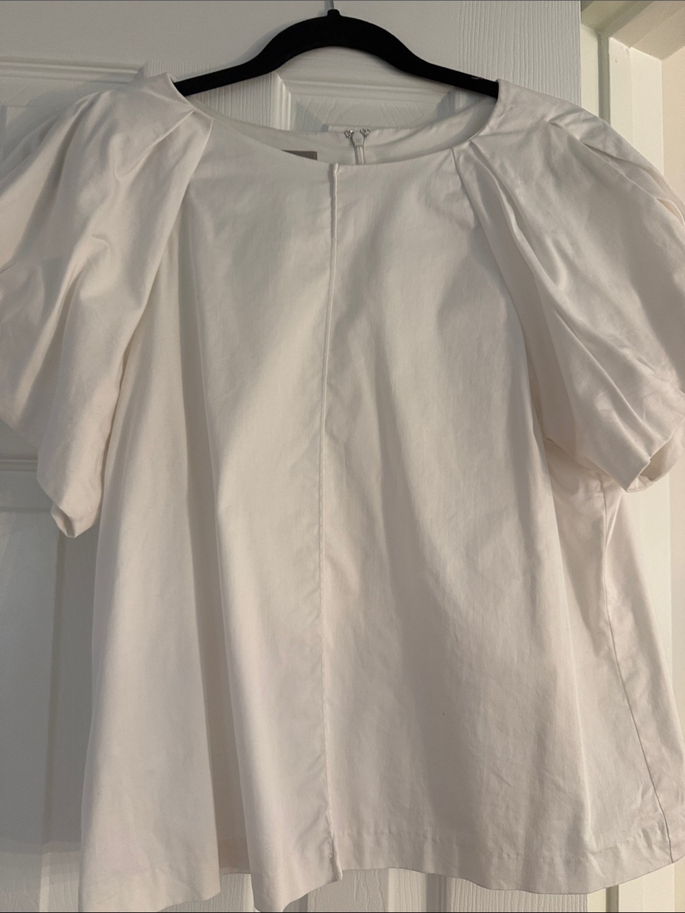White Puff Sleeve Blouse - Classic Soft White Top - Armani Collezioni